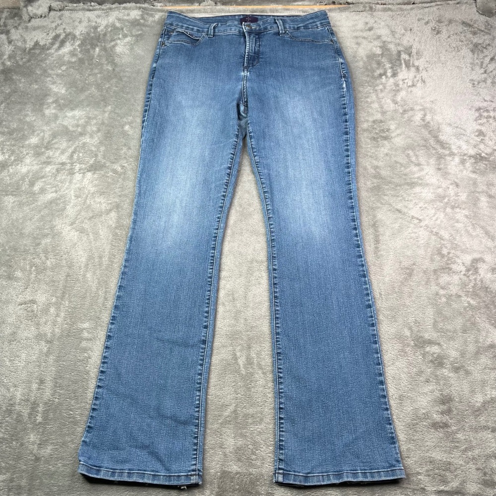 NYDJ Bootcut Jeans Womens 12‎ Blue Medium Wash Stretch Denim Five Pocket Pants